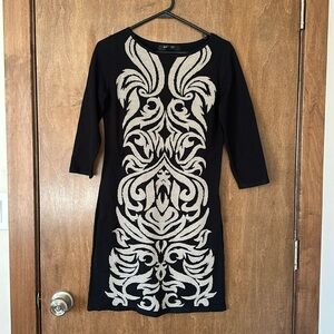 Nine West Black and Beige Sweater Dress